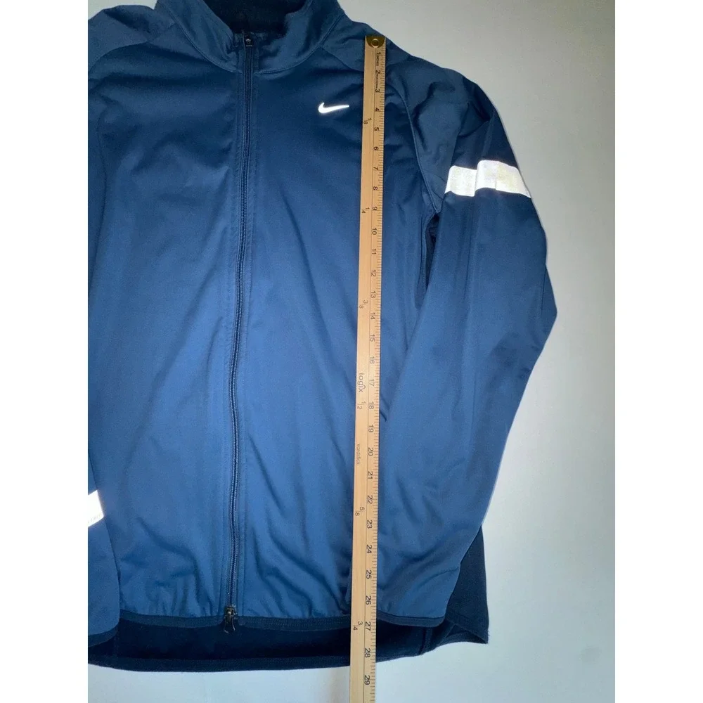Nike Element Running Jacket Mens Large Blue Dri-FIT Full Zip Reflective Athletic